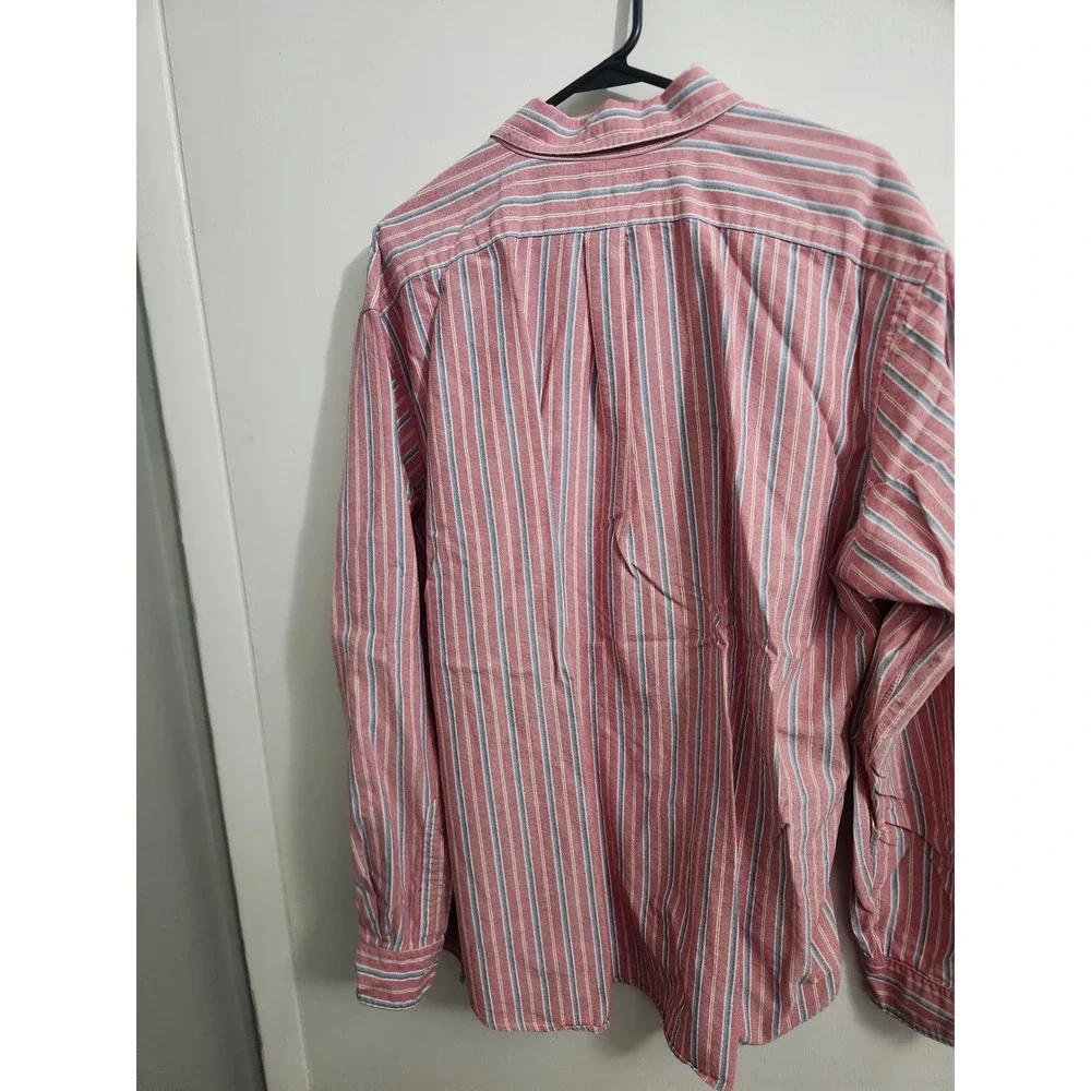 Polo Ralph Lauren Mens XXL Classic Fit Striped Button Down Shirt Red Blue White